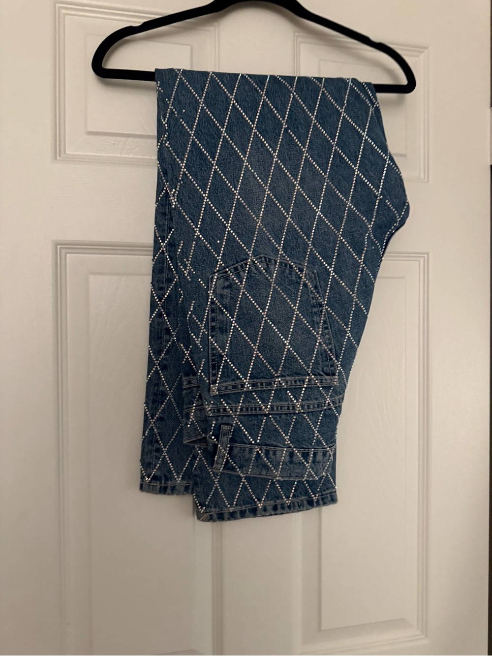 Zara RHINESTONE STRAIGHT LEG JEANS - Picture 3 of 5
